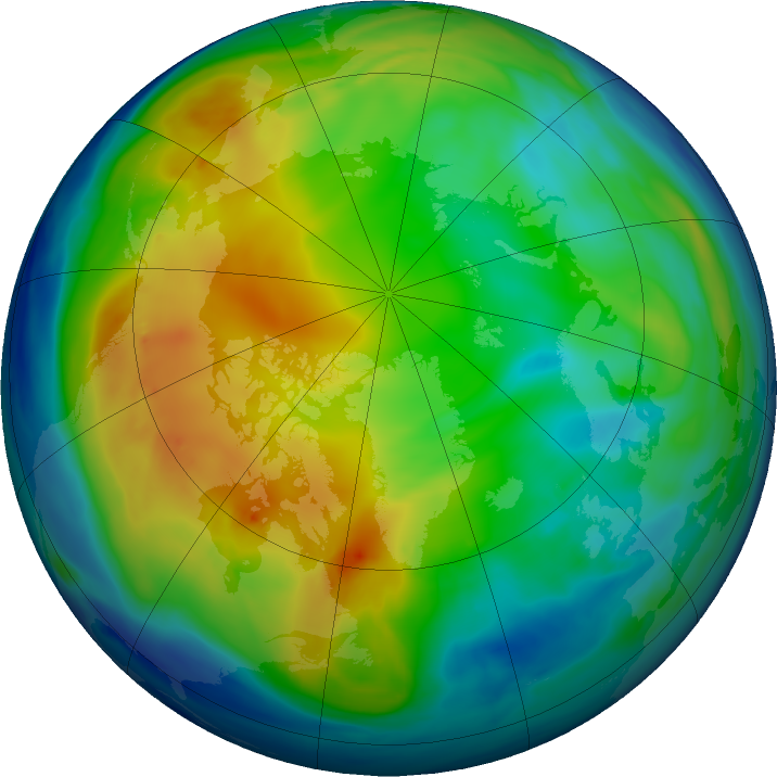 Arctic ozone map for 04 December 2016